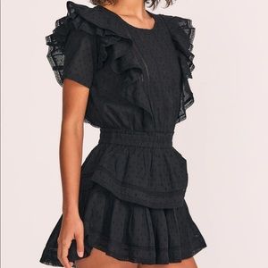 LoveShackFancy Natasha Mini Dress — Black — Size M